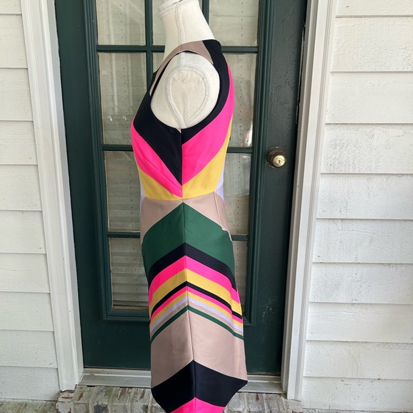 J. Crew Collection Pop-Stripe Dress Size 0 Navy Azalea G1587 - Picture 7 of 13